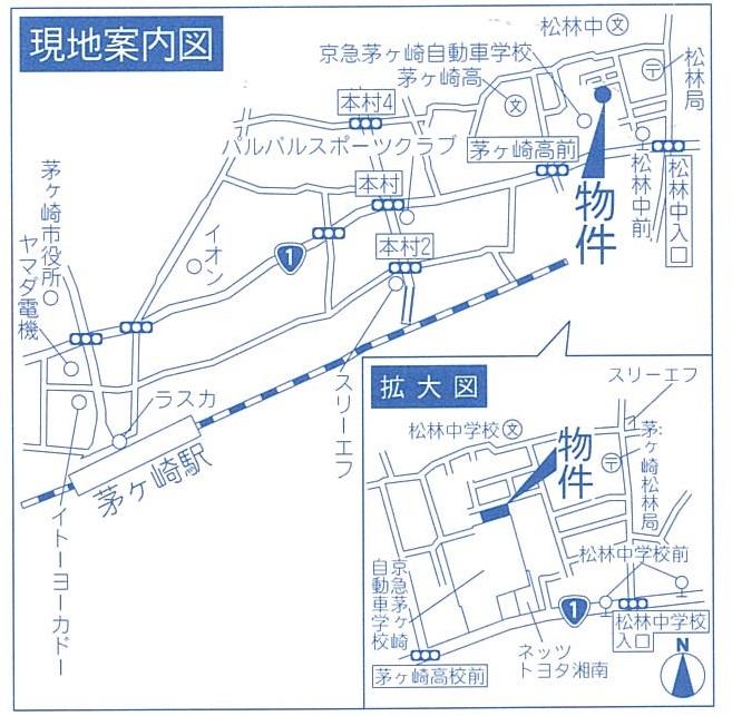 Local guide map. Pine forest junior high school close Weekend during the open house held