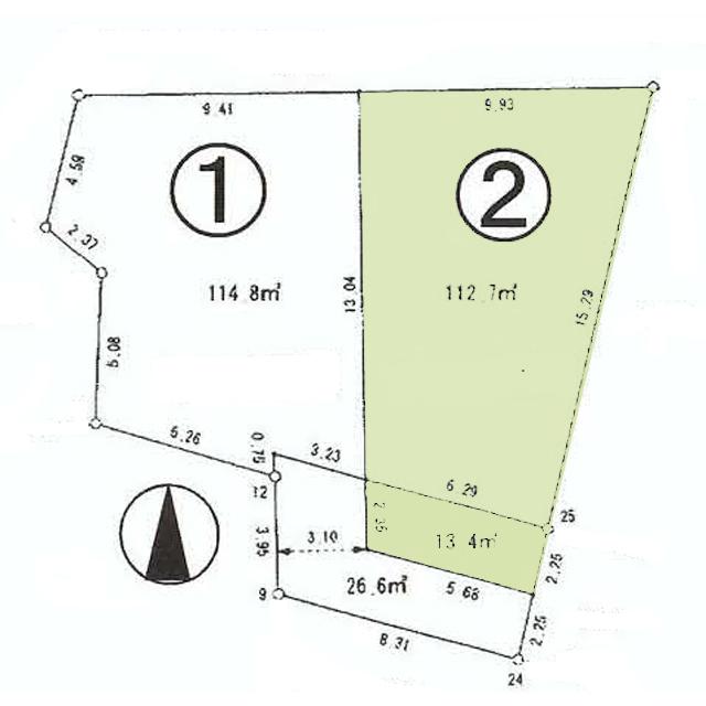 Compartment figure. Land price 17.8 million yen, Land area 126.1 sq m
