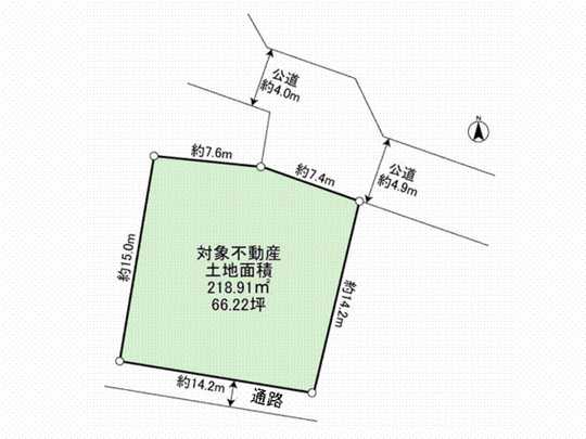 Compartment figure. Shaping land ・ Land 66 square meters. Since the passage is in the south, Open feeling there.