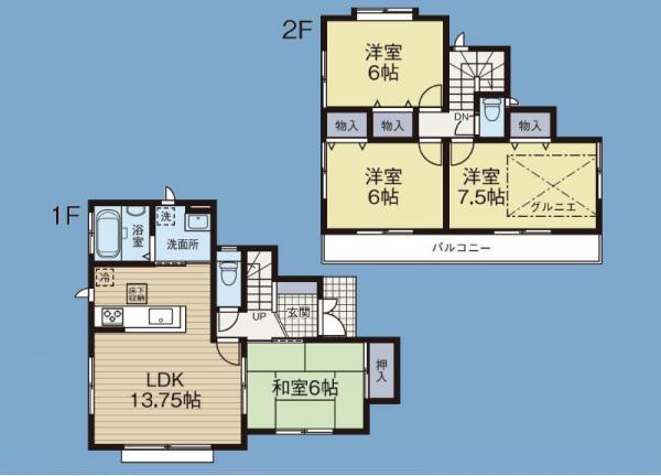 Floor plan. 31,800,000 yen, 4LDK, Land area 120.99 sq m , Building area 90.25 sq m