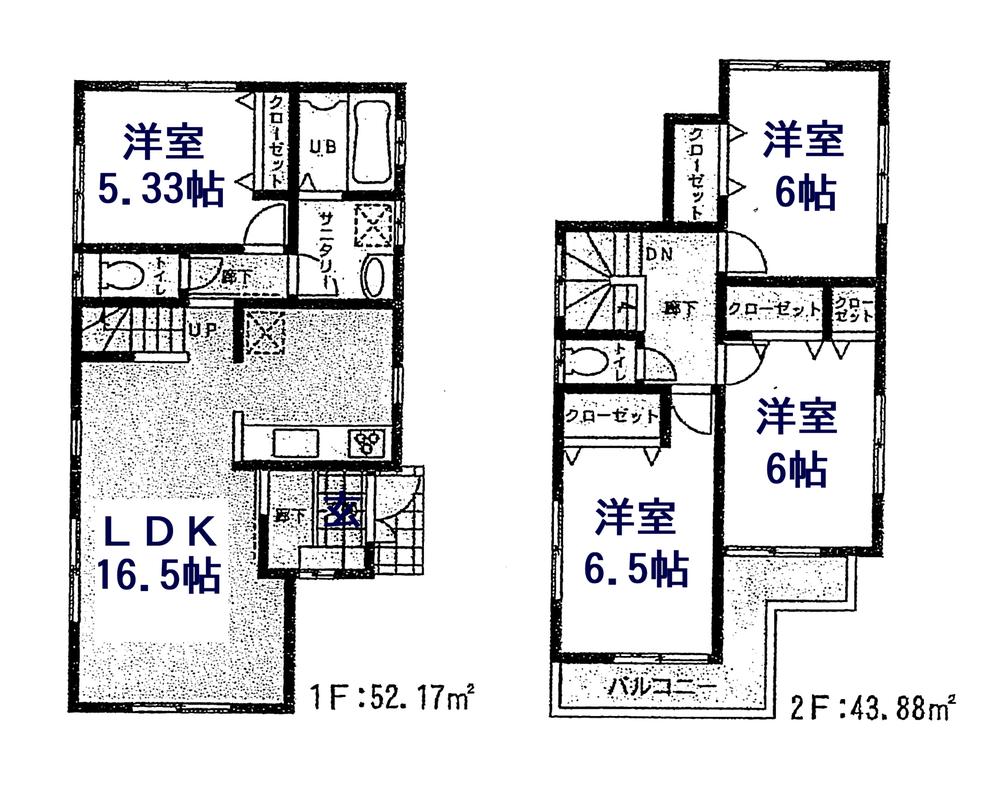 Floor plan. (1 Building), Price 31,800,000 yen, 4LDK, Land area 100.22 sq m , Building area 96.05 sq m