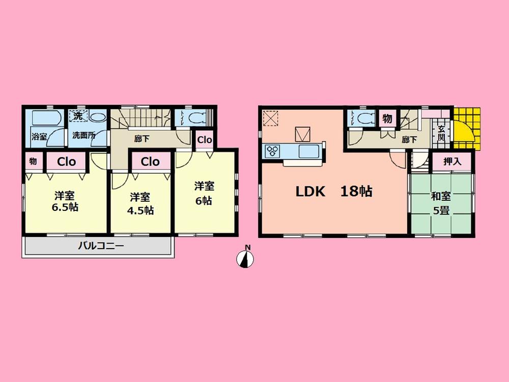 Floor plan. (Building 2), Price 25,800,000 yen, 4LDK, Land area 120.43 sq m , Building area 93.96 sq m