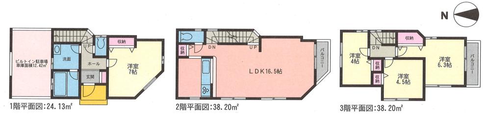 Floor plan. 30.5 million yen, 4LDK, Land area 63.7 sq m , Building area 100.53 sq m