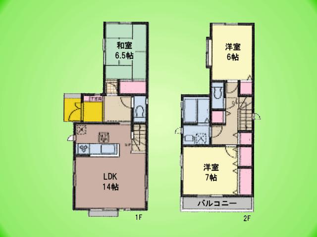 Floor plan. (1 Building), Price 26,800,000 yen, 3LDK, Land area 94.46 sq m , Building area 86.11 sq m