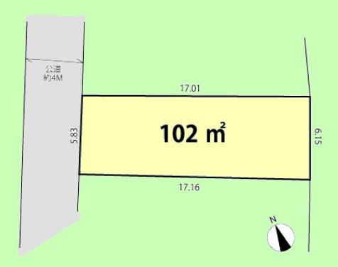 Compartment figure. Land price 9.75 million yen, Land area 102.34 sq m