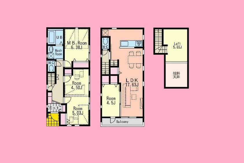 Floor plan. (B Building), Price 34,800,000 yen, 3LDK, Land area 78.28 sq m , Building area 89.22 sq m
