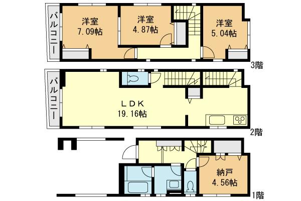 Floor plan. 31,800,000 yen, 3LDK+S, Land area 55.45 sq m , Building area 114.55 sq m