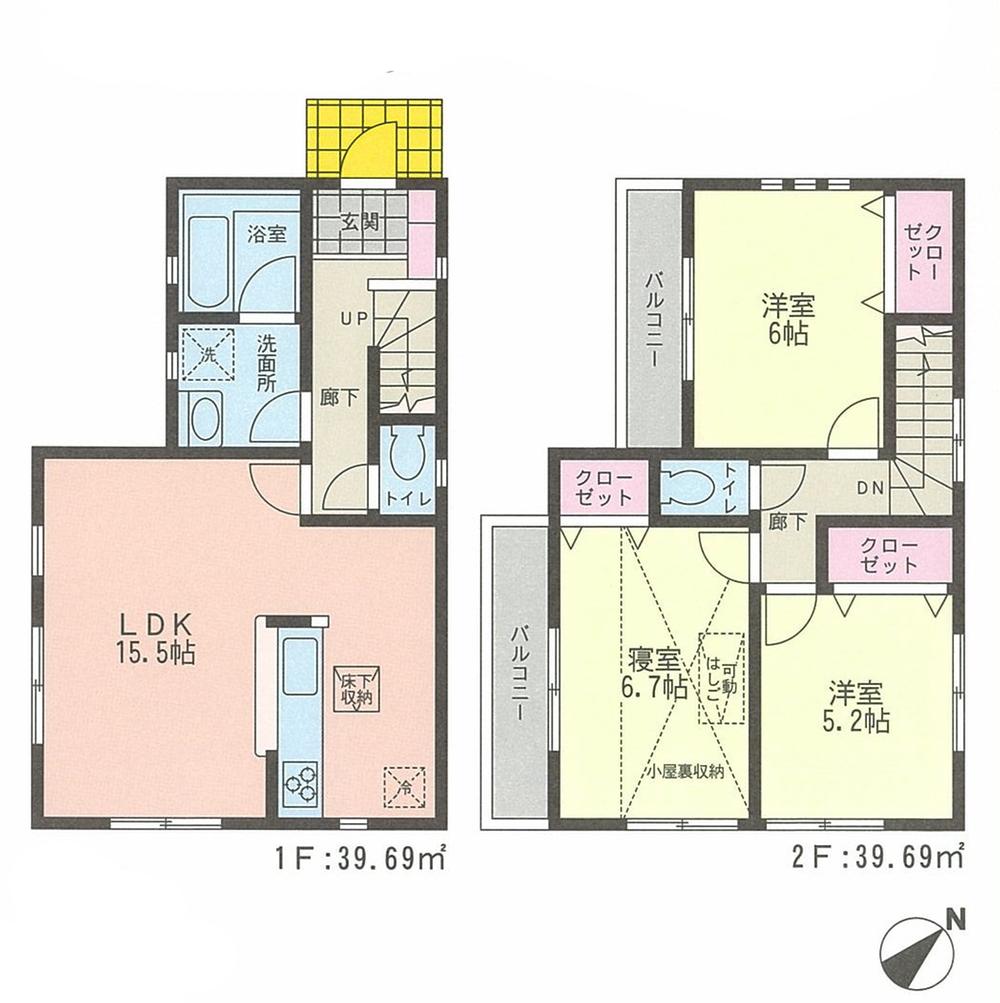 Floor plan. 42,800,000 yen, 3LDK, Land area 99.96 sq m , Building area 79.38 sq m