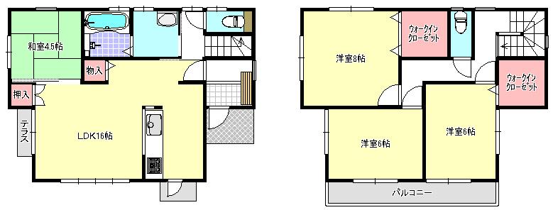 Floor plan. (No.1), Price 35,800,000 yen, 4LDK, Land area 175 sq m , Building area 93.56 sq m