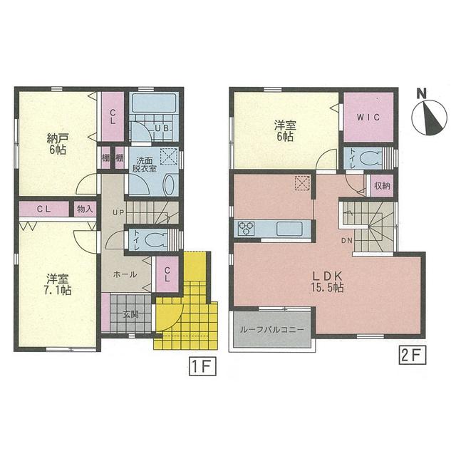 Floor plan. 26,800,000 yen, 2LDK + S (storeroom), Land area 108.12 sq m , Building area 89.42 sq m
