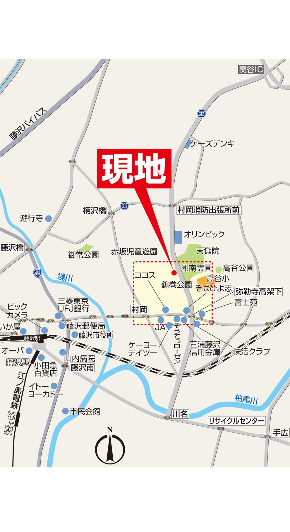 Fujisawa Station, of course, Easy living equipped with commercial facilities such as supermarkets around the local (local guide map)