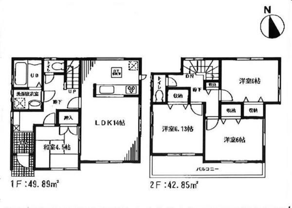 Floor plan. 42,800,000 yen, 4LDK, Land area 116.37 sq m , Building area 92.74 sq m