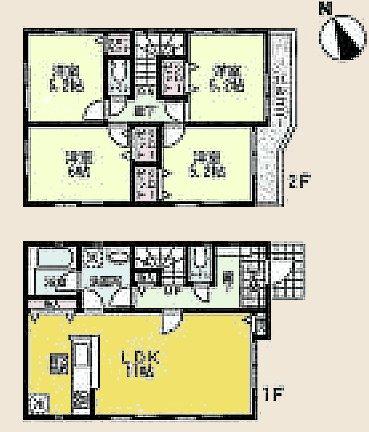 Floor plan. (4 Building), Price 26,800,000 yen, 4LDK, Land area 150.83 sq m , Building area 92.34 sq m