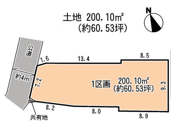 Compartment figure. Land price 31,800,000 yen, Land area 200.1 sq m
