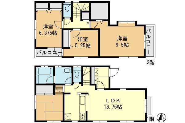 Floor plan. Price 28.8 million yen, 3LDK+S, Land area 85.66 sq m , Building area 100.19 sq m