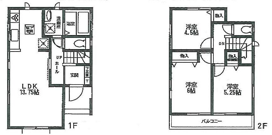 Floor plan. 34,500,000 yen, 3LDK, Land area 93.62 sq m , Building area 72.86 sq m popular of all rooms flooring!