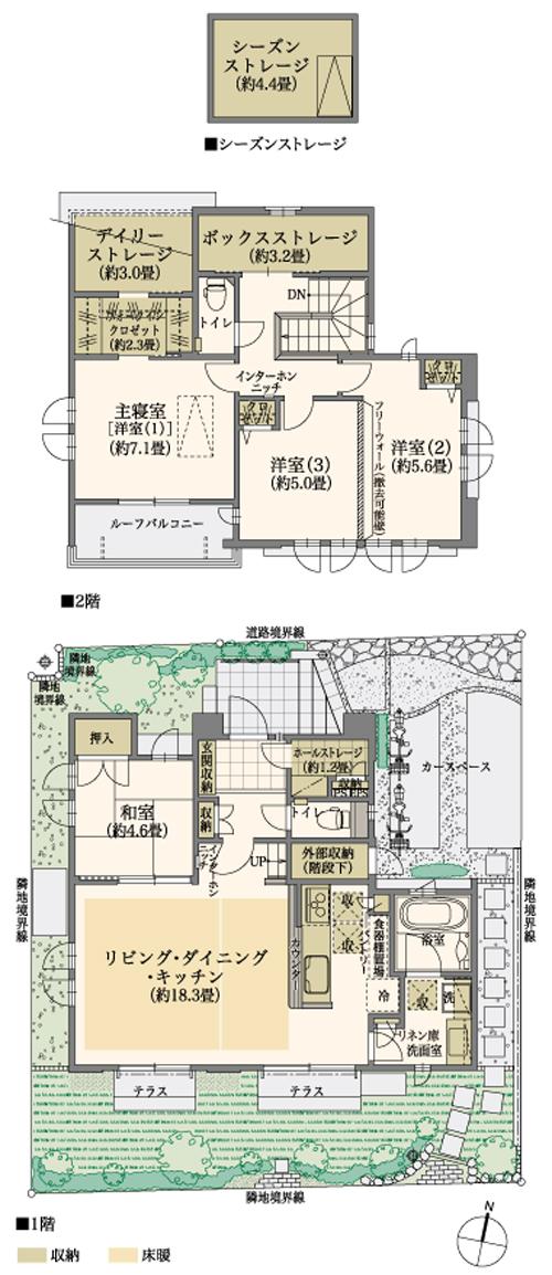 Floor plan. Tsujido Seaside Park: bicycle about 9 minutes (2140m)
