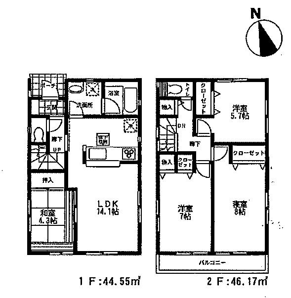Floor plan. 36,800,000 yen, 4LDK, Land area 88.5 sq m , Building area 90.72 sq m