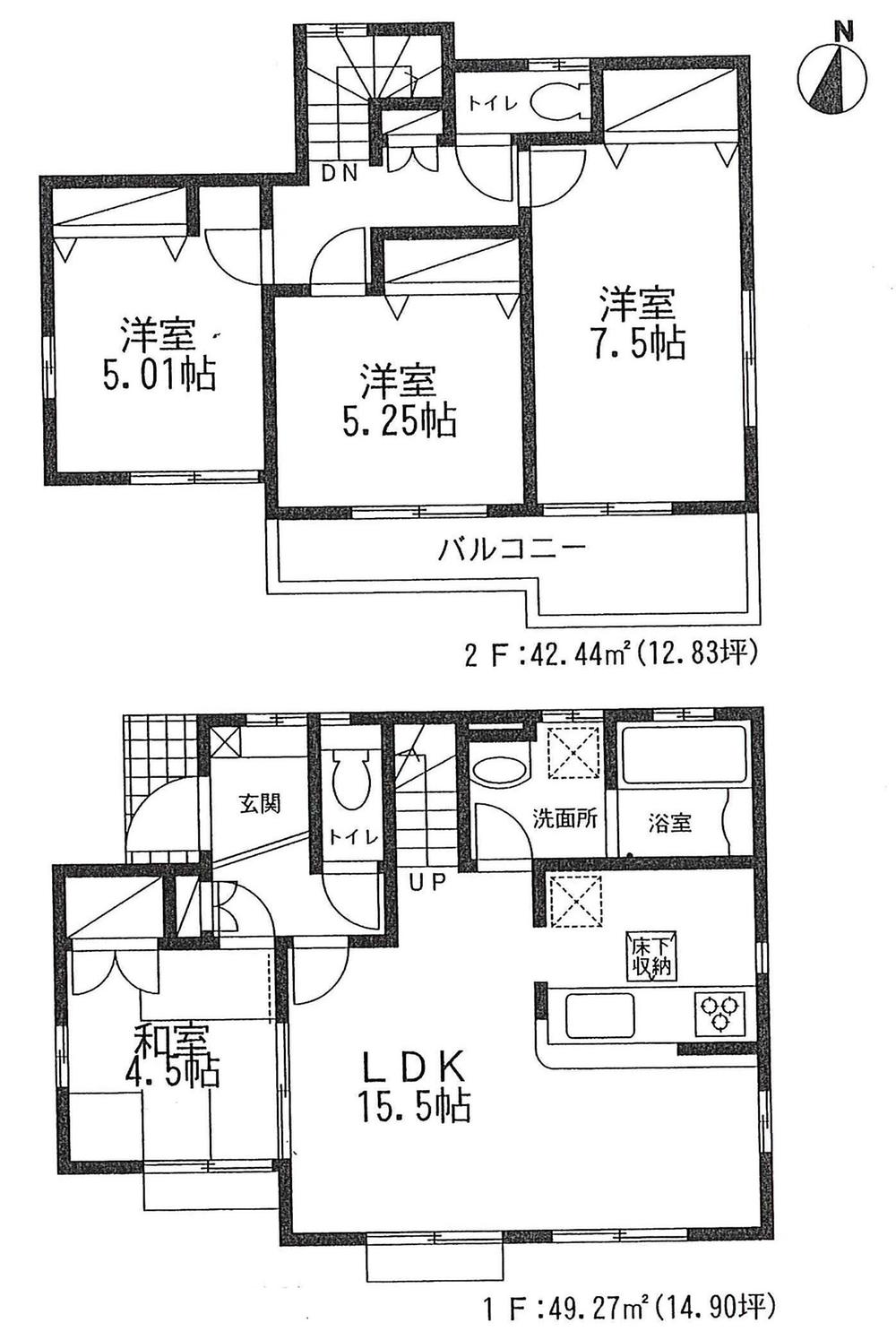 Floor plan. 39,800,000 yen, 4LDK, Land area 115 sq m , Building area 91.71 sq m