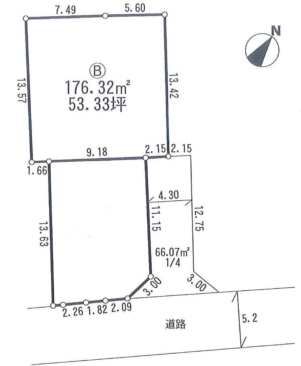 Compartment figure. Land price 13.8 million yen, Land area 176.32 sq m