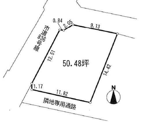 Compartment figure. Land price 14.9 million yen, Land area 166.89 sq m compartment view