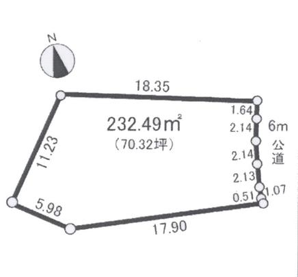 Compartment figure. Land price 18 million yen, Land area 232.49 sq m