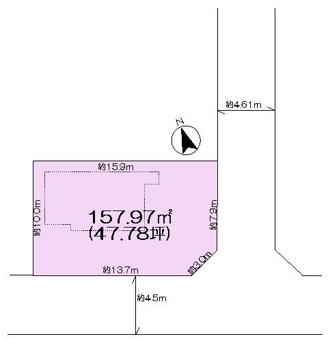 Compartment figure. Land price 16.5 million yen, Land area 157.97 sq m