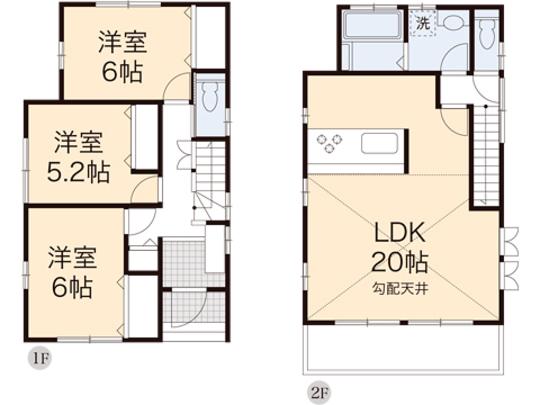 Floor plan. 29,800,000 yen, 3LDK, Land area 102.62 sq m , Building area 90.25 sq m floor plan
