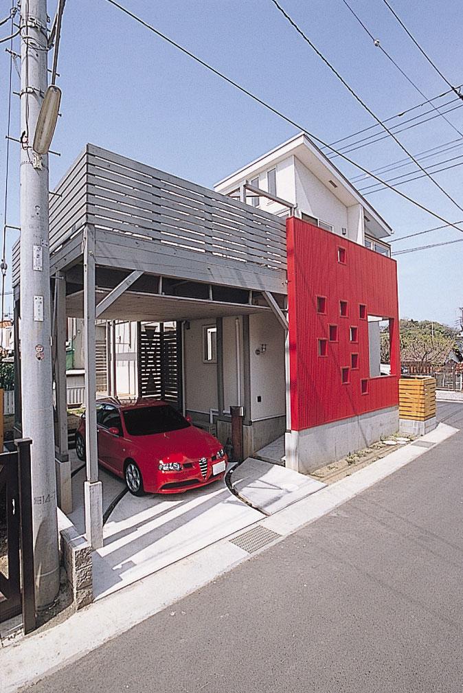 Building plan example (exterior photos). Appearance was a red symbol color (1)