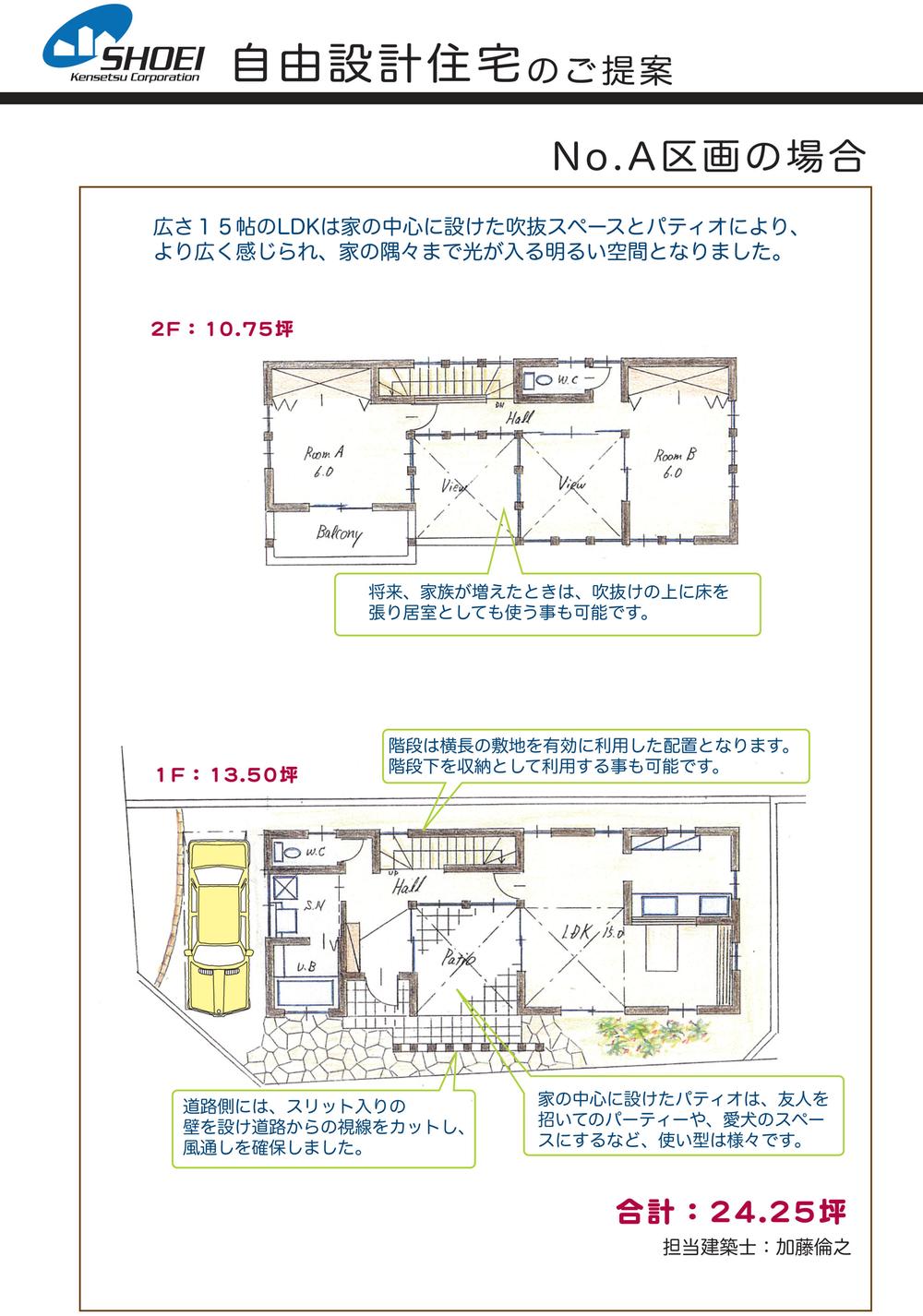 Building plan example (floor plan). All rooms facing south Planning that takes into account the ease of use