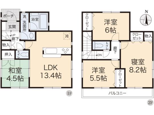 Floor plan. 17.8 million yen, 4LDK, Land area 103.71 sq m , Building area 87.48 sq m floor plan