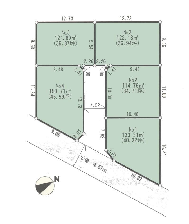 Compartment figure. Land price 16.5 million yen, Land area 133.31 sq m