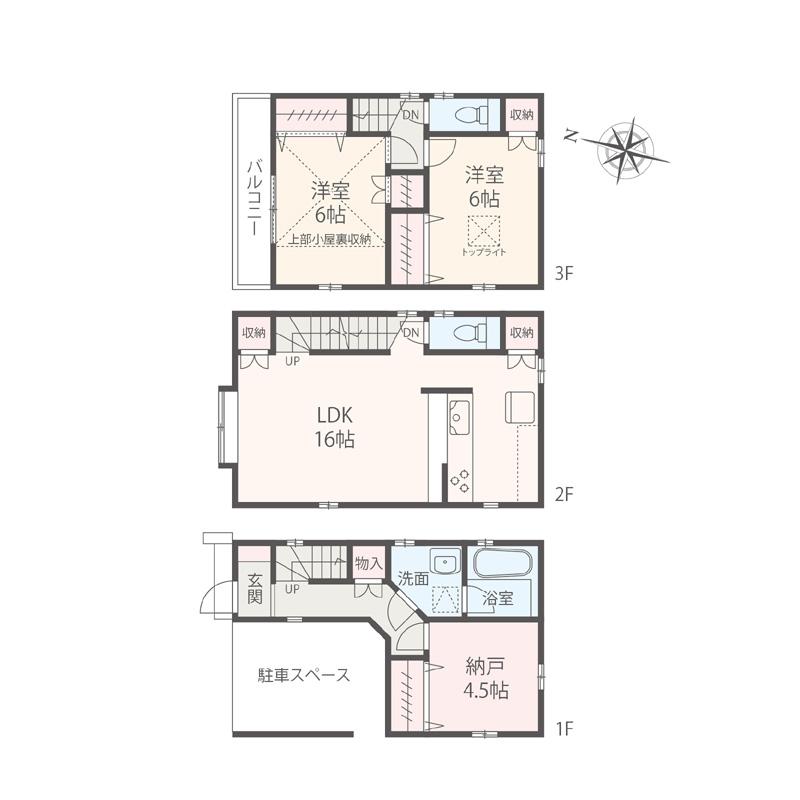 Floor plan. 38,800,000 yen, 2LDK + S (storeroom), Land area 44.88 sq m , Building area 95.22 sq m floor plan