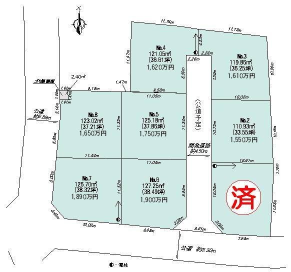 Compartment figure. Land price 15.5 million yen, Land area 110.9 sq m