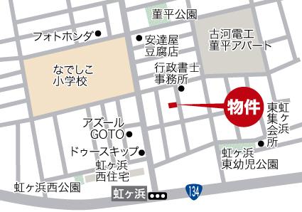 Local guide map. It is located in a quiet residential area.