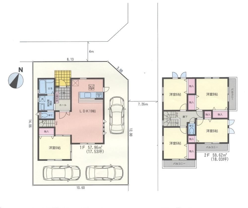 Floor plan. 43,800,000 yen, 5LDK, Land area 144.48 sq m , Building area 117.58 sq m