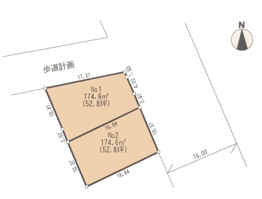 Compartment figure. Land price 17.5 million yen, Land area 174.6 sq m
