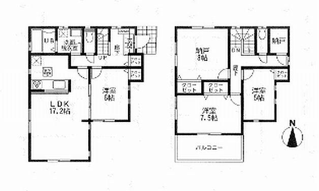 Floor plan. 31,800,000 yen, 3LDK + 2S (storeroom), Land area 104.59 sq m , It is a building area of 108.05 sq m storage abundant good floor plan and easy to use!