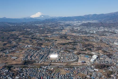 aerial photograph. It is seen from the sky local To back the Fuji (February 2012) shooting