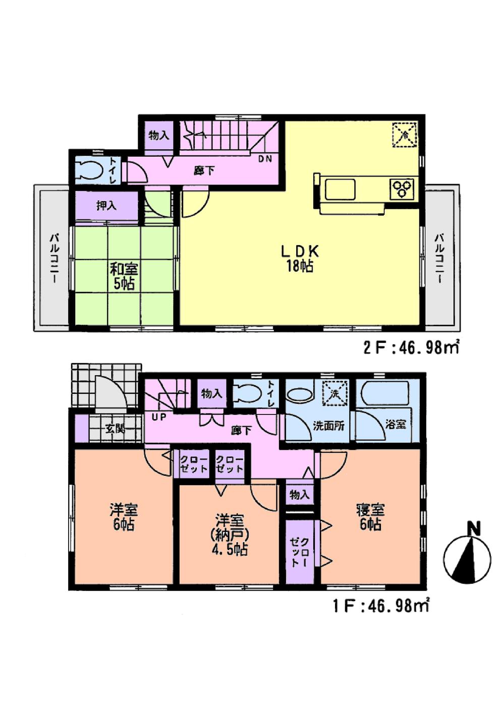 Floor plan. 25,800,000 yen, 3LDK + S (storeroom), Land area 117.45 sq m , Building area 93.96 sq m