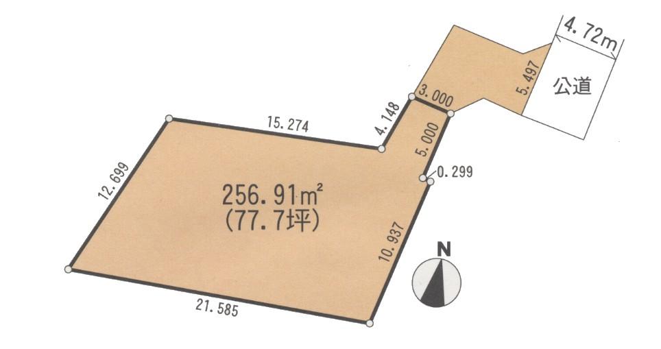 Compartment figure. Land price 18.5 million yen, Land area 256.91 sq m