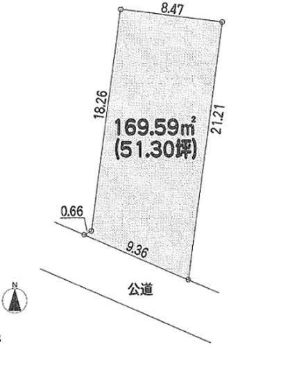 Compartment figure. Land price 20,300,000 yen, Land area 169.59 sq m compartment view