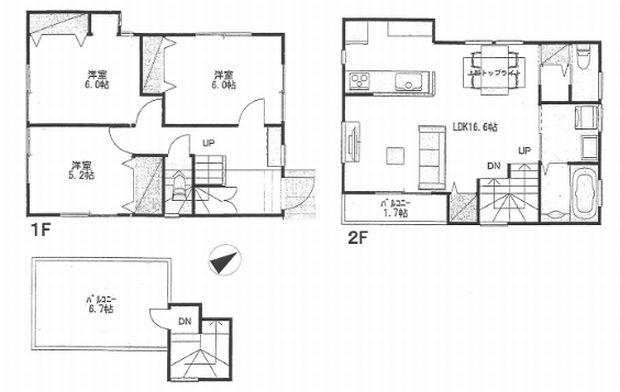 Floor plan. 33,300,000 yen, 3LDK, Land area 100.51 sq m , Building area 89 sq m