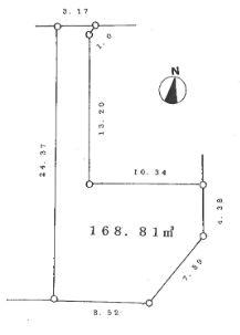 Compartment figure. Land price 27,800,000 yen, Land area 168.81 sq m