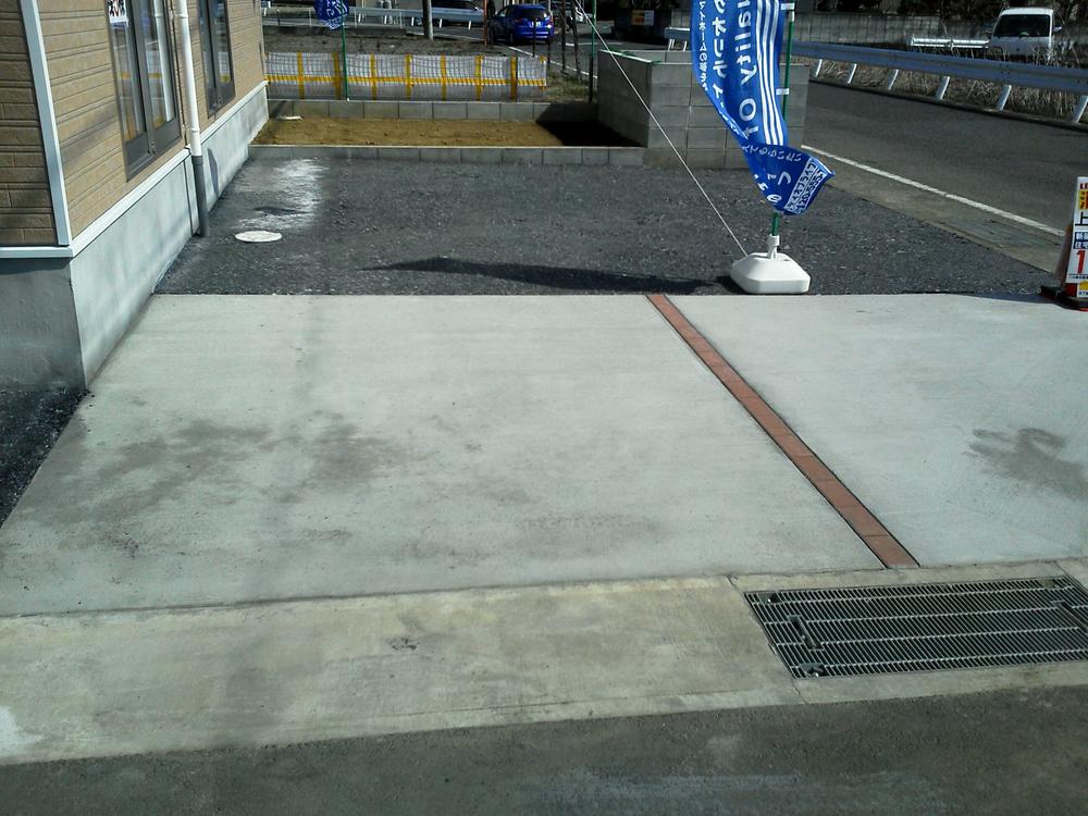 Parking lot. Example of construction