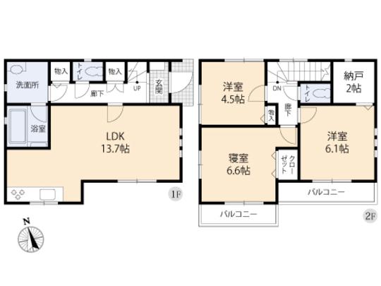 Floor plan. 21.3 million yen, 3LDK, Land area 85.45 sq m , Building area 76.13 sq m floor plan