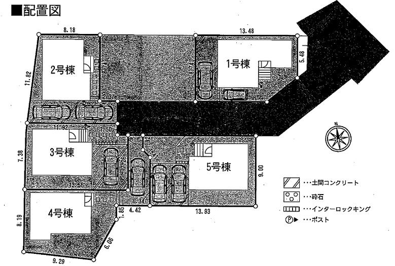 The entire compartment Figure. All five buildings of the subdivision which is located on a hill