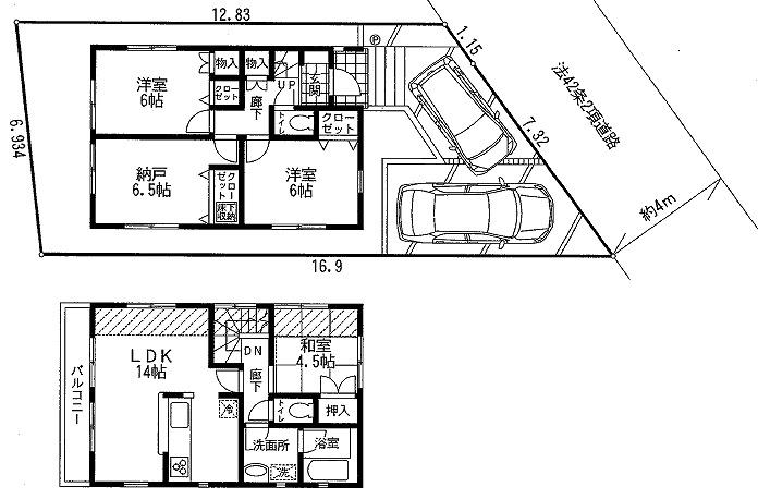 Floor plan. 17.8 million yen, 3LDK + S (storeroom), Land area 102.85 sq m , Building area 85.86 sq m