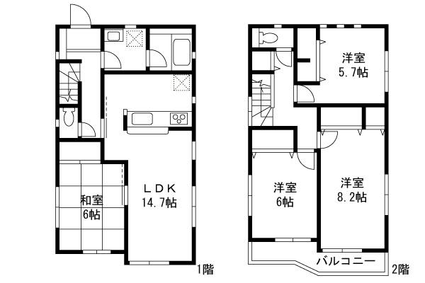 Floor plan. 34,800,000 yen, 4LDK, Land area 132.22 sq m , Building area 97.19 sq m