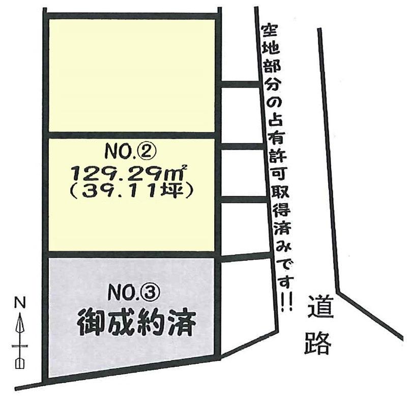 Compartment figure. Land price 15.5 million yen, Land area 129.29 sq m
